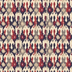 Ikat Fusion | Americana (Navy Blue, Claret Red, Grey & Beige)