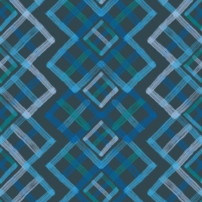 Cabin plaid - Blues and Greens - Ultra Steady  - 12in - 23-03-01-A