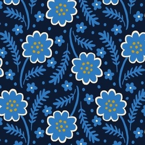 Bygone Blooms -  Navy