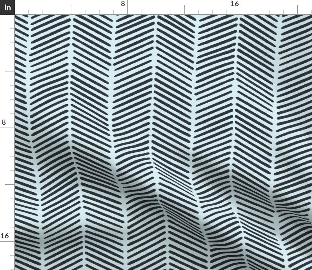 Chevron Marks in Navy and Ice Blue