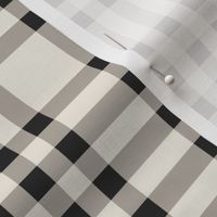 plaid - cloudy silver_ creamy white_ raisin black  - simple tartan
