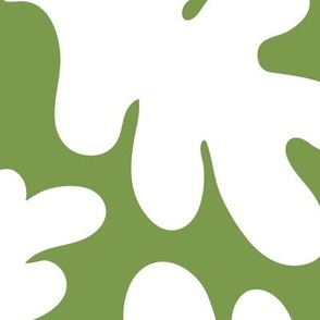 Matisse Oak Leaves - spring  green and white - Jumbo 48in - 23-01-02S