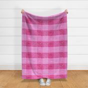 pink gingham oil paint large scale