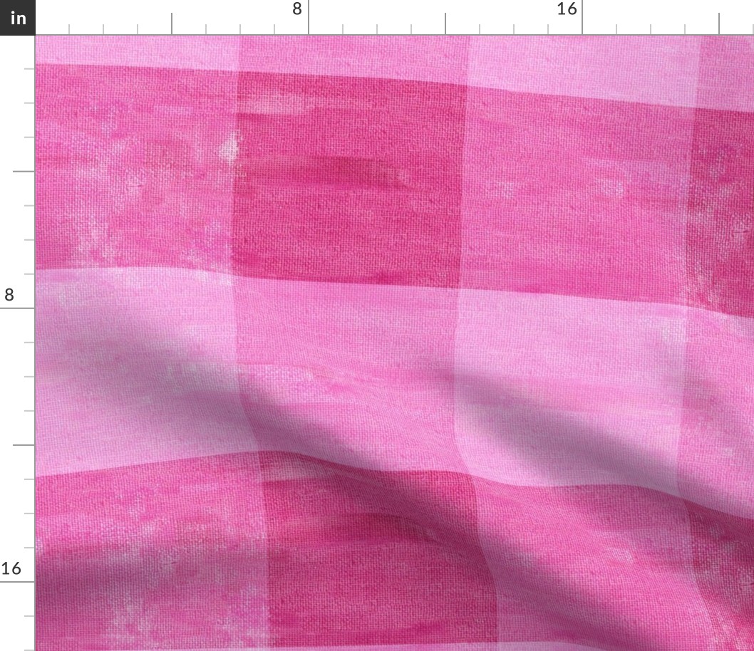 pink gingham oil paint large scale