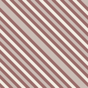 diaogonal - copper rose pink_ creamy white_ silver rust - stripes