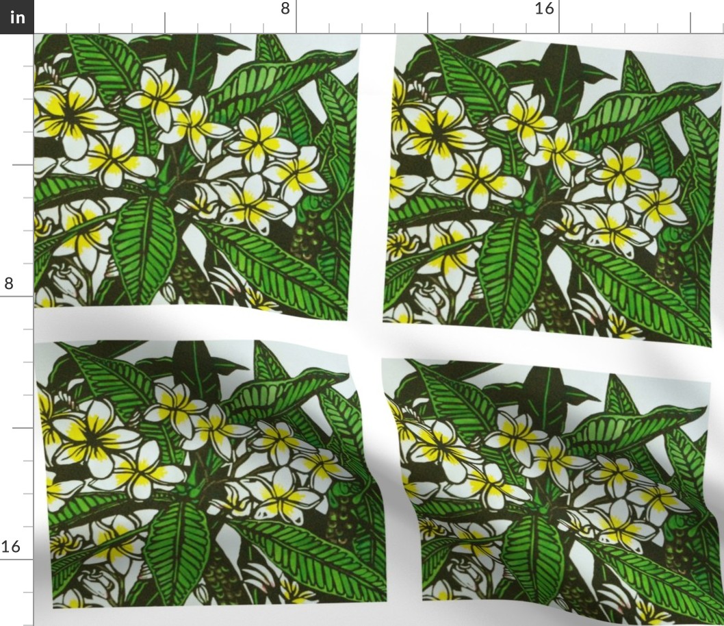 Frangipani Print for Napkins (c)indigodaze2012