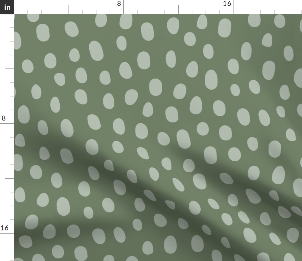 Speckled Dots in Tan + Olive - Large