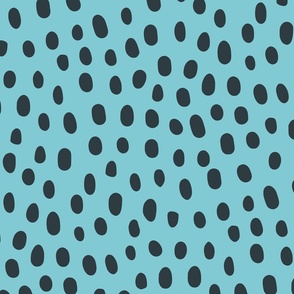 Speckled Dots in Navy + Turquoise - Large