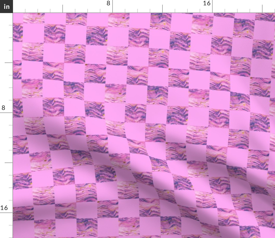 light pink geode checkerboard 6in
