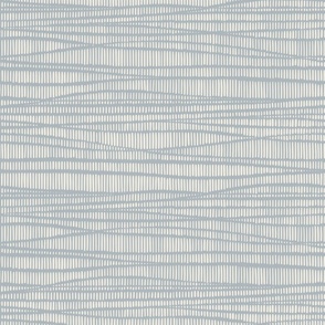striped stripes - creamy white_ french grey blue - coastal seaside beach waves