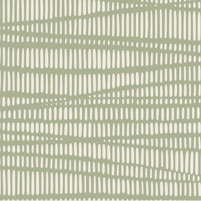 striped stripes - creamy white_ light sage green - coastal seaside beach waves