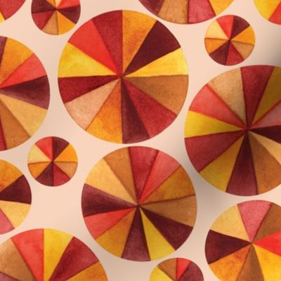 Autumn Colorwheels - Nondirectional watercolor geometric circles // Large Scale