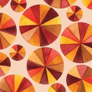 Autumn Colorwheels - Nondirectional watercolor geometric circles // Large