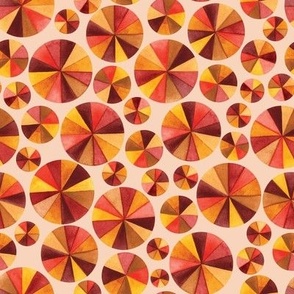 Autumn Colorwheels - Nondirectional watercolor geometric circles // Medium