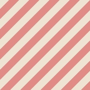 Chistmas diagonal stripe in blush pink and cream Medium scale