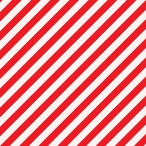 Chistmas diagonal stripe in bright red and cream Medium scale