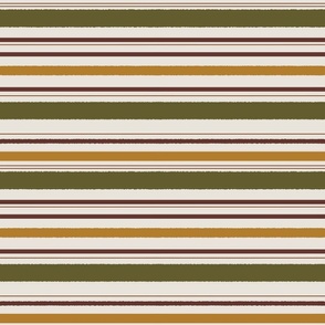 Fall Horizontal Stripes, Olive Green, Mustard Yellow Coastal Stripes
