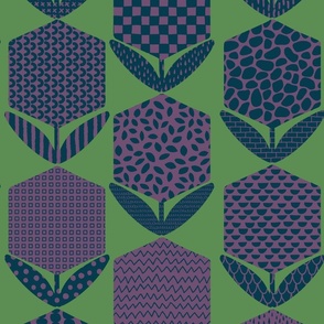 Patterned retro flowers