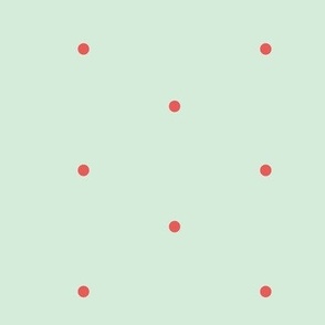 Minimalist Red Dots on Mint Medium