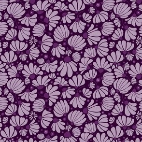 Monochromatic Purple Magenta Dreamland Floral Duvet Cover Small Ditsy