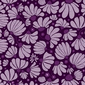 Mauve Purple Magenta Dreamland Floral Duvet Cover Large Texture