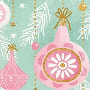 Soft Pastel Vintage Christmas Baubles