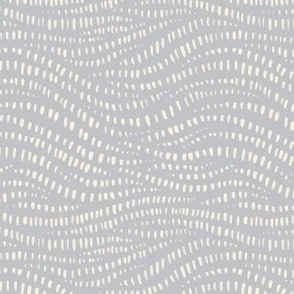 Small scale / Modern abstract ivory waves on gray / Minimalist coastal chic grayscale monochromatic brush strokes flowing wavy lines / textured organic pastel oceanic water tides cool neutrals 