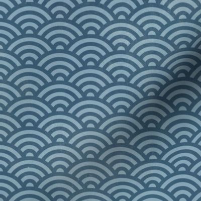 Chinese wave pattern neutral blue