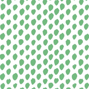 painted green dots on white / large