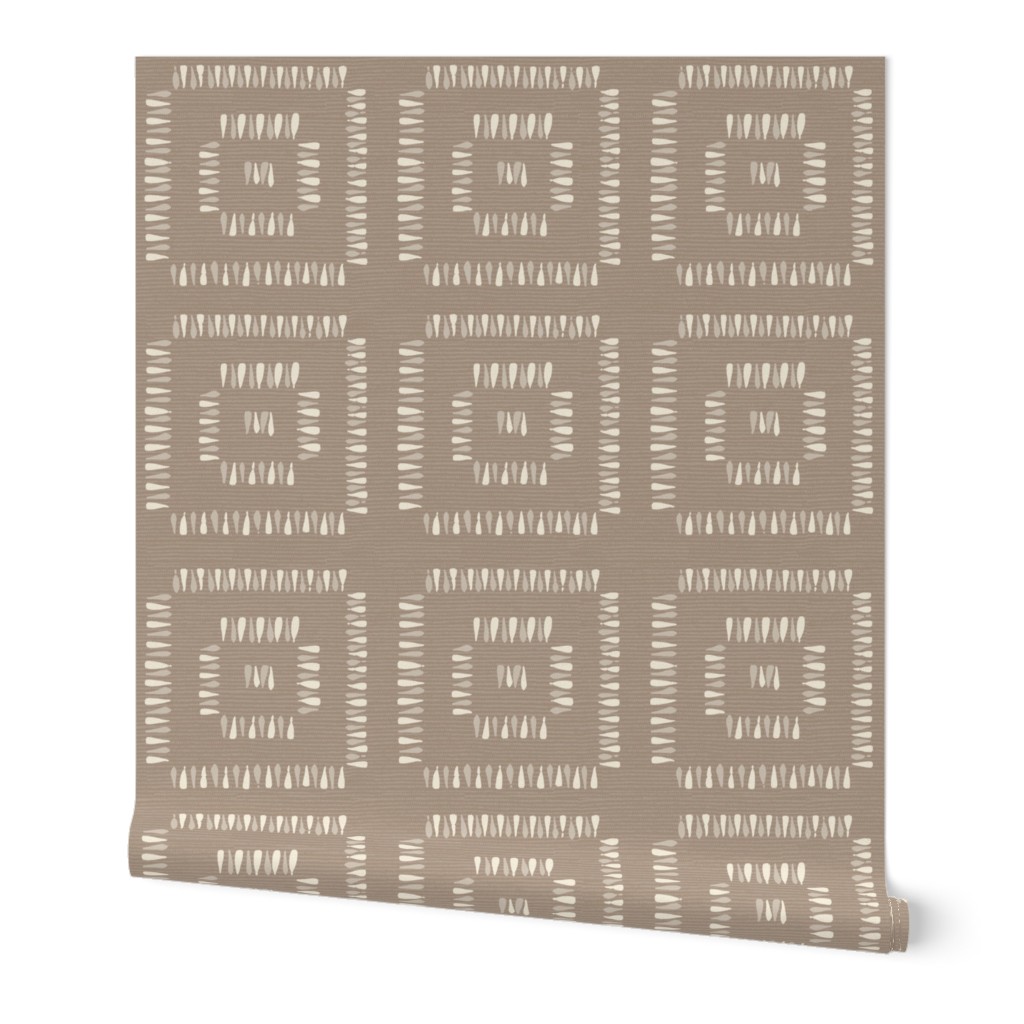 Mushroom brown modern geometric squares for neutral wallpaper