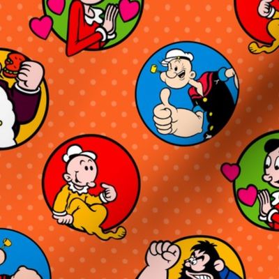 Bigger Popeye The Sailor Man Cartoon Characters Orange