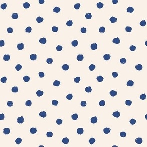 Dotty Roar, ultramarine blue on cream white (medium) - organic animal print spots