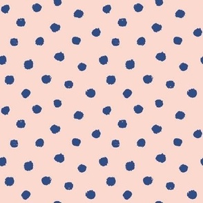 Dotty Roar, ultramarine blue on pale peach (medium) - organic animal print spots