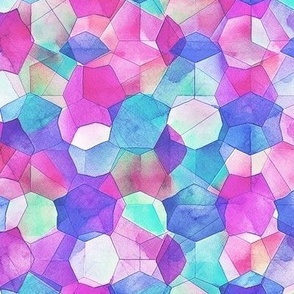 watercolor geometric pink blue	