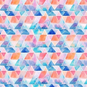 watercolor geometric pink blue