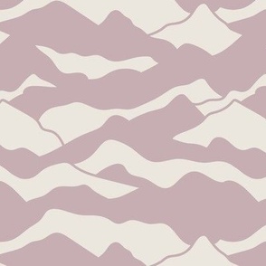 Snowy Mountains Christmas - Minimalist boho mountains and peaks wild waves canada winter theme mauve ivory