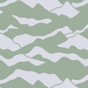 Snowy Mountains Christmas - Minimalist boho mountains and peaks wild waves canada winter theme olive green ice blue
