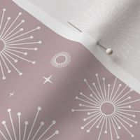 Snowy Mountains Christmas - Minimalist fireworks winter abstract boho snowflakes design sparkles stars and sunshine white on mauve blush