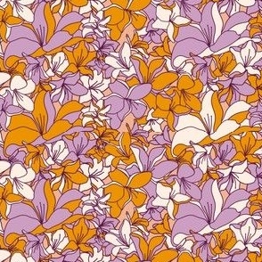 Optimistic flowers (8") - purple, cream, orange floral (ST2022OF)