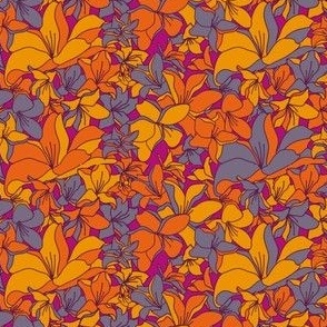 Optimistic flowers (8") - purple, yellow, orange floral (ST2022OF)