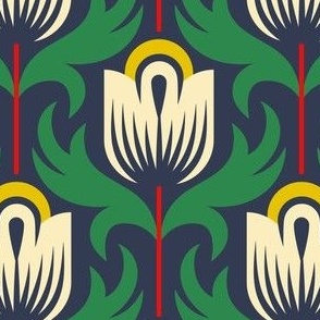 2853 D Medium - midcentury decorative florals