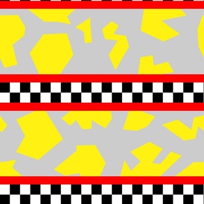 90s abstract colorblock yellow on light gray