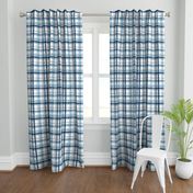 watercolor plaid - dark blue/silver - Hanukkah - LAD23