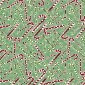 Candy Cane Tumble, Red and Green, 2400, v09—traditional, Christmas, merry, joy, Noel, sweet, treat, sugar, crimson, forest, stripe, swirl