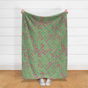 Candy Cane Tumble, LRG, Red and Green; 6300, v09—merry Christmas, joy, holiday, jolly, party, wrapping, kitchen, bedroom, bedding, sheets, kids, tween, duvet, blanket, tablecloth