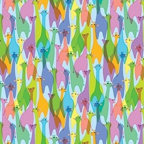 Jelly Giraffes on blue 6-inch directional repeat