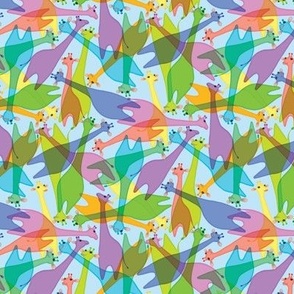 Jelly Giraffes on blue 6-inch scattered repeat