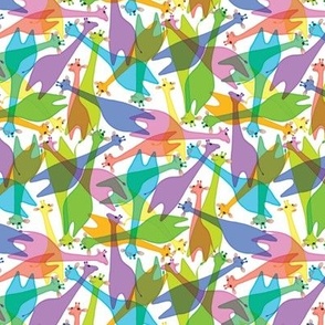 Jelly Giraffes on white 6-inch scattered repeat