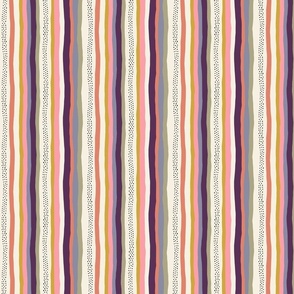 Cute Stripes: V2 Playful Meadow Coordinate Line Art Abstract Stripey Mod Art Pink, Purple, Yellow - Small