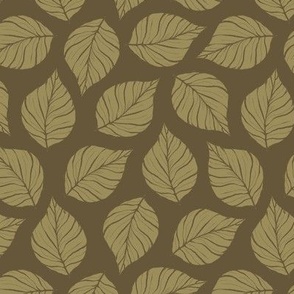 Little Leaves in Olive Green